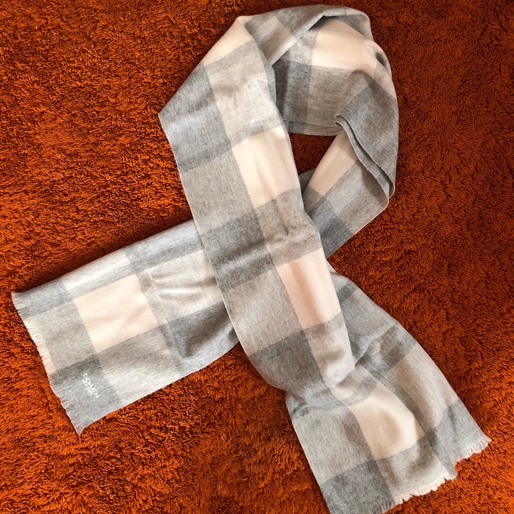 Coach Wool & Cashmere scarf  (Gray Chalk)